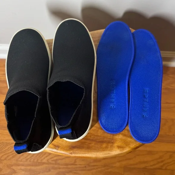 Rothy's Black Chelsea High Top Sneaker Boots Pull On Comfort Women Sz. W7.5 - Picture 10 of 13